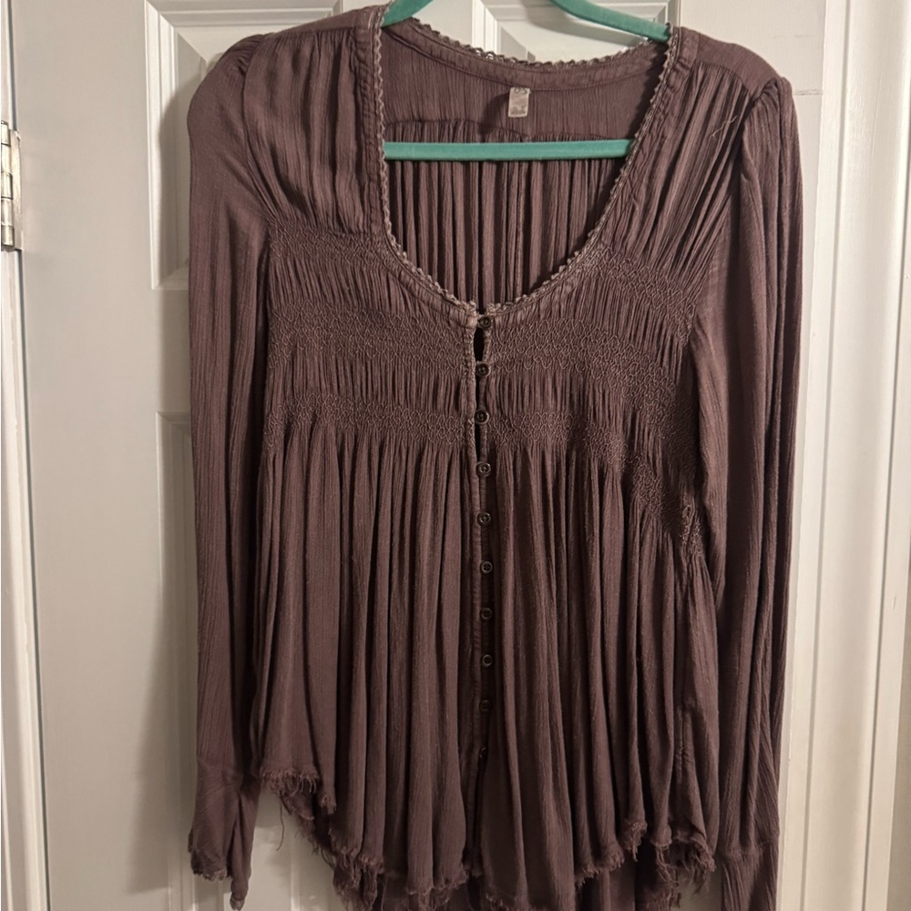 Free People mauve Button-Down Top